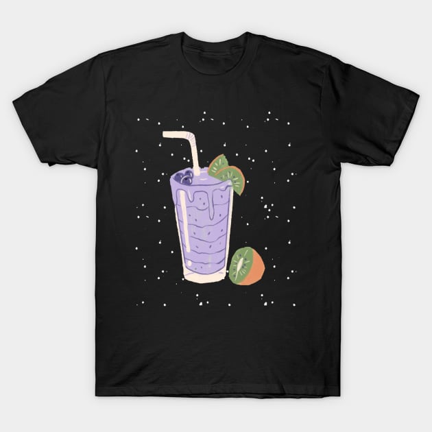 Kiwi blueberry milkshake T-Shirt by SkyisBright